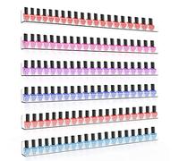 Sezanrpt Organizador de esmalte de uñas transparente, montaje en pared, 61 cm, para 150 botellas, 6 unidades