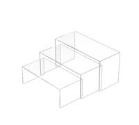 Sezanrpt Soporte de Elevadores de Acrílico, 3 Piezas, Elevadores de Exhibición Rectangulares, 3 Pasos, Soporte de Acrílico Transparente para Coleccionables, Tienda de la Marca, Venta al Por Menor