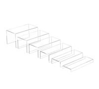 Sezanrpt Soporte de exhibición acrílico rectangular de 6 piezas, soporte de almacenamiento de exhibición transparente, exhibición acrílica para figuras, postres, cupcakes, juguetes, artículos de