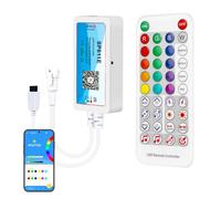 SEZO Controlador LED Bluetooth RGB Control Remoto IR con 38 Botones Controlador SP611E para WS2811 WS2812B Tiras LED de 3 Pin Control de Aplicaciones de Teléfonos para IOS y Android DC5V~24V