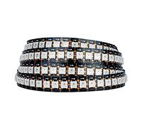 SEZO WS2812B ECO Tira LED 1M 144 LEDs DC5V Direccionable Individualmente SMD5050 Dream Color Tira LED Cables de Aleación IP30 PCB Negro para Proyectos de Bricolaje en Interiores (WS2812E)
