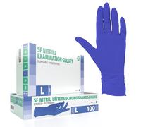 SF Guantes de nitrilo L violetas - 100 unidades, guantes desechables sin polvo, sin látex, médicos y de examen, aptos para cocina, limpieza, cosmética y uso doméstico