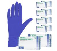 SF Guantes de nitrilo L violetas - 1000 (10x100) unidades, guantes desechables sin polvo, sin látex, médicos y de examen, aptos para cocina, limpieza, cosmética y uso doméstico