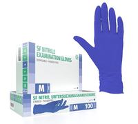 SF Guantes de nitrilo M violetas - 100 unidades, guantes desechables sin polvo, sin látex, médicos y de examen, aptos para cocina, limpieza, cosmética y uso doméstico