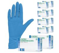 SF Guantes de nitrilo S azules - 1000 (10x100) unidades, guantes desechables sin polvo, sin látex, médicos y de examen, aptos para cocina, limpieza, cosmética y uso doméstico