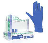 SF Guantes de nitrilo S violetas - 100 unidades, guantes desechables sin polvo, sin látex, médicos y de examen, aptos para cocina, limpieza, cosmética y uso doméstico