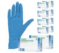 SF Guantes de nitrilo XL azules - 1000 (10x100) unidades, guantes desechables sin polvo, sin látex, médicos y de examen, aptos para cocina, limpieza, cosmética y uso doméstico