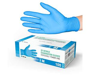 SF Medical Products Soft - Guantes de nitrilo (100 unidades, sin polvo), color azul