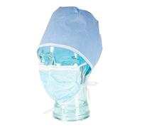 SF OP - 100 gorros desechables de color azul, bandana quirúrgica una vez - Gorro de cocinero transpirable con encuadernación ideal para hospitales y consultas médicas