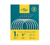 SF Pre-Atado Pesca con Mosca de Nylon Líder Cónico (6 Paquetes) 9FT 1X