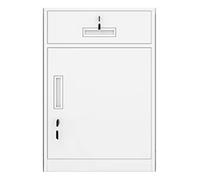 SFANIIX Archivador con Cerradura, archivador metálico bajo Escritorio, 1 cajón y 1 Armario for Oficina en casa(C)