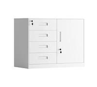 SFANIIX Archivador de 4 cajones con Cerradura, archivador Vertical Totalmente ensamblado, Armario for Impresora, archivador de Acero(White Thickened Style)