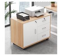SFANIIX Archivador de Madera de 3 cajones, archivador Lateral móvil con Ruedas, Soporte for Impresora, Organizador for Oficina en casa(B)