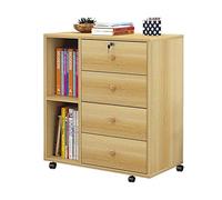 SFANIIX Archivador Lateral de Madera, Armario móvil de Oficina, Armario de Almacenamiento bajo for Datos, cajón con Cerradura(A)