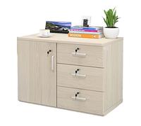 SFANIIX Archivador Lateral de Madera, Armario móvil for Armario/Oficina, 3 cajones con Puerta.(A)