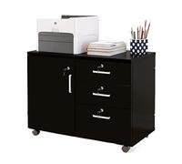 SFANIIX Archivador Lateral de Madera, Armario móvil for Armario/Oficina, 3 cajones con Puerta.(C)