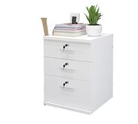 SFANIIX Archivador Lateral de Madera, Armario móvil for Oficina/Armario, 3 cajones, Color Blanco.(A)