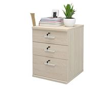 SFANIIX Archivador Lateral de Madera, Armario móvil for Oficina/Armario, 3 cajones, Color Blanco.(C)