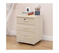SFANIIX Archivador Lateral de Madera, Armario móvil for Oficina/Armario, 3 cajones, Color Blanco.(D)