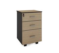 SFANIIX Archivador Lateral de Madera con Ruedas y Cerradura, 3 cajones, Vertical, for Debajo del Escritorio, Ideal for Documentos/Cartas de Oficina.(C)