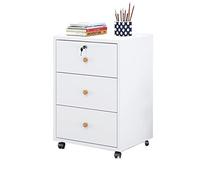 SFANIIX Archivador Lateral de Madera móvil de Suelo a Techo, Armario de información de bajo Almacenamiento con cajón con Cerradura.(B2)