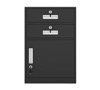 SFANIIX Archivador metálico bajo Escritorio con Cerradura, 2 cajones y 1 Armario for Documentos/Cartas tamaño A4.(C)