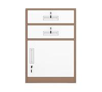 SFANIIX Archivador metálico bajo Escritorio con Cerradura, 2 cajones y 1 Armario for Documentos/Cartas tamaño A4.(D)