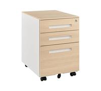 SFANIIX Archivador móvil de 3 cajones con 1 Cerradura, con Ruedas, for Documentos tamaño A4 y Carta. Mobiliario de Oficina.