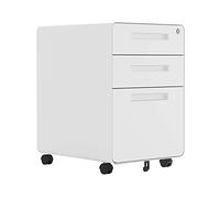 SFANIIX Archivador móvil metálico de 3 cajones, Blanco, con Ruedas y Cerradura, for Debajo del Escritorio. Compatible con tamaños Legal/Carta/A4. Ideal for el hogar o la Oficina.