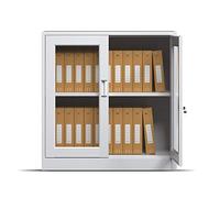 SFANIIX Armario archivador metálico con Cerradura, Armario de almacenaje for Oficina en casa, Puertas de Armario de almacenaje visibles(A)