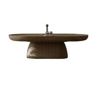 SFANIIX Mesa de Centro Moderna Mesa de Centro Ovalada Grande for el hogar, Estilo Chino, Retro, Sencilla y Decorativa. Mesa Auxiliar de Café(130cm)