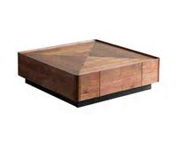 SFANIIX Mesa de Centro Moderna Mueble Multifuncional, Mesa de Centro nórdica, Sala de Estar, hogar, Cuadrado, Almacenamiento de Madera, Cuadrado Mesa Auxiliar de Café(100cm)