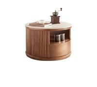 SFANIIX Mesa de Centro Moderna Pequeño Apartamento, Losa De Roca Sencilla, Mesa De Centro De Madera Maciza, Estilo Tronco, Sala De Estar del Hogar Mesa Auxiliar de Café(B)