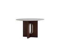 SFANIIX Mesa de Comedor Mesa de Comedor Redonda Madera Maciza for cafetería, Restaurante, apartamento pequeño, Estilo Retro, Piedra, Muebles for el hogar, Sala Estar y Cocina(135x76cm)