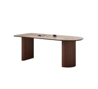 SFANIIX Mesa de Comedor Mesa de Comedor Retro travertino for apartamento pequeño, Sala Estar, Pared semielíptica(160 * 80 * 75cm)