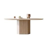 SFANIIX Mesa de Comedor Mesa de Comedor Rock Plate Moderna, Sencilla, Ovalada, for casa o Restaurante(160x80x75cm)