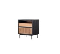 SFANIIX Mesitas de Noche Modernas Mesa Auxiliar Moderna De Madera Maciza For Sofá, Mesita De Noche De Roble Negro Mesita de Noche para Dormitorio