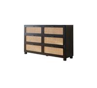 SFANIIX Mueble Tipo Bufé Aparador de Comedor Estilo WABI-sabi, aparador de ratán, Armario de Almacenamiento de Madera for Porche de casa Aparador con Almacenamiento
