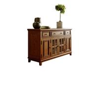 SFANIIX Mueble Tipo Bufé Aparador de Madera Maciza contra la Pared, Armario de Almacenamiento Retro, Armario for té, Muebles de Cocina, Armario Aparador con Almacenamiento