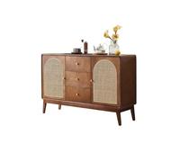 SFANIIX Mueble Tipo Bufé Aparador de Madera Retro for Sala de Estar, Armario de Almacenamiento de ratán Sencillo Aparador con Almacenamiento