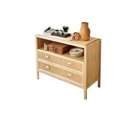 SFANIIX Mueble Tipo Bufé Aparador de ratán de Madera, Armario de Almacenamiento for Dormitorio, Cocina, Armario con cajones de Pared Aparador con Almacenamiento