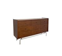 SFANIIX Mueble Tipo Bufé Armario de Madera Maciza Lujo Estilo nórdico, Color Mediana Edad, con Nueve cajones, Moderno, Sencillo, Retro, Almacenamiento, montaña(160x40x82cm)