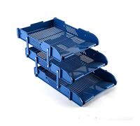 SFANIIX Organizador de Archivos de escritorio Archivo rack Oficina Organizador de 3 capas archivo ajustable Bandeja del estante sostenedor almacenamiento Caja en Azul