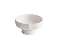 SFANIIX Platos Llanos Reutilizables Plato de cerámica blanca con tallo, plato fruta, cuenco for merienda té la tarde, postre(L)
