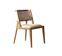 SFANIIX Silla de Escritorio Nueva Mesa de Comedor China ratán, Moderna y Sencilla, Estilo WABI-sabi, for Hotel, Restaurante, con Respaldo Suave, Silla