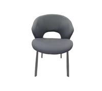 SFANIIX Silla de Escritorio Silla de Comedor Moderna y Sencilla Cuero Italiano Microfibra con Espuma Alta resiliencia Patas Acero Inoxidable