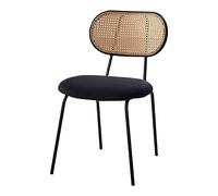 SFANIIX Silla de Escritorio Silla de ratán Sencilla con Respaldo Acero Inoxidable for Sala Estar, Comedor, Estilo Retro, for Restaurante