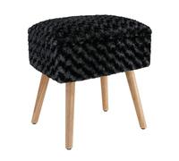 SFANIIX Taburete De Terciopelo Negro, Simple Moderno, Tocador, Adecuado for Mesa Té, Y Sala Estar Reposapiés Pequeño