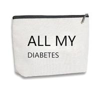SFBSFL Bolsa de cosméticos para diabetes, bolsa de maquillaje de insulina para diabetes, divertida bolsa de viaje para diabéticos, bolsa de transporte para diabetes, bolsa de cosméticos para