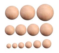 SFCHEN - Cuentas redondas de madera de color natural liso de 6/8/10/12/15/20/25/30/35-90 mm, cuentas redondas de madera sin agujeros, talla manual de joyas (2 piezas, 70 mm)